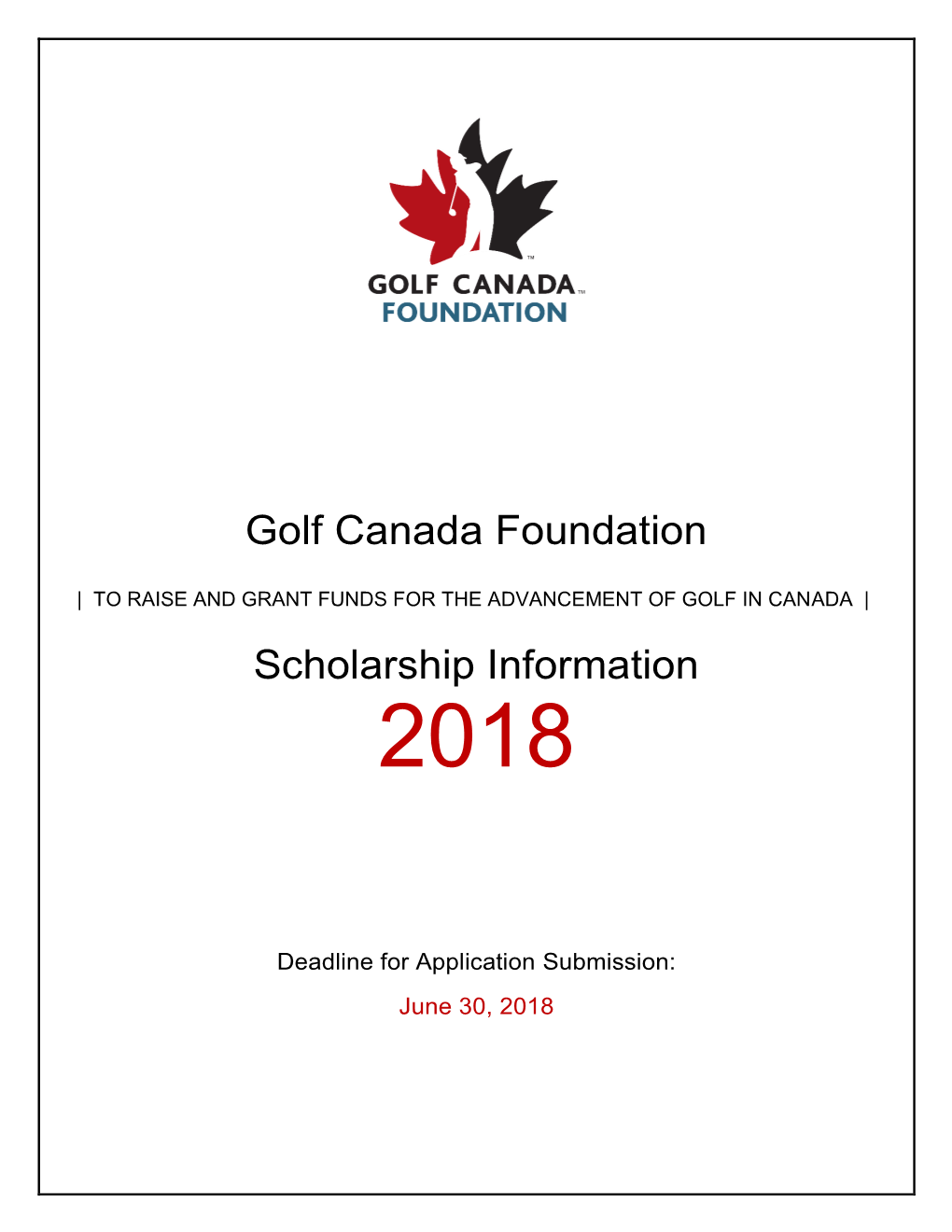 Golf Canada Foundation Scholarship Information