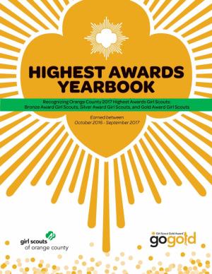 2017 GSOC Gold Award Girl Scout Yearbook