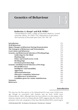 Genetics of Behaviour