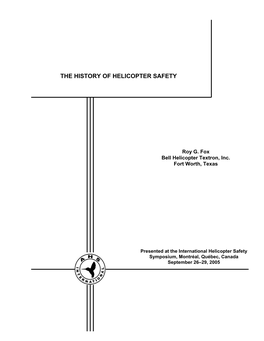 The History of Helicopter Safety