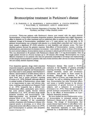 Bromocriptine Treatment in Parkinson's Disease