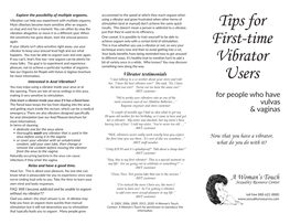 Tips for First-Time Vibrator Users