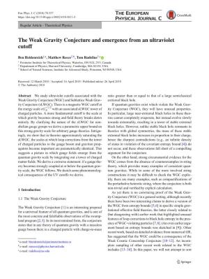 The Weak Gravity Conjecture and Emergence from an Ultraviolet Cutoff