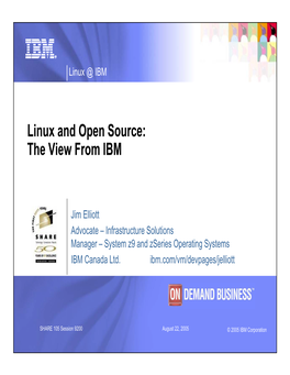 Linux and Open Source: the View from IBM