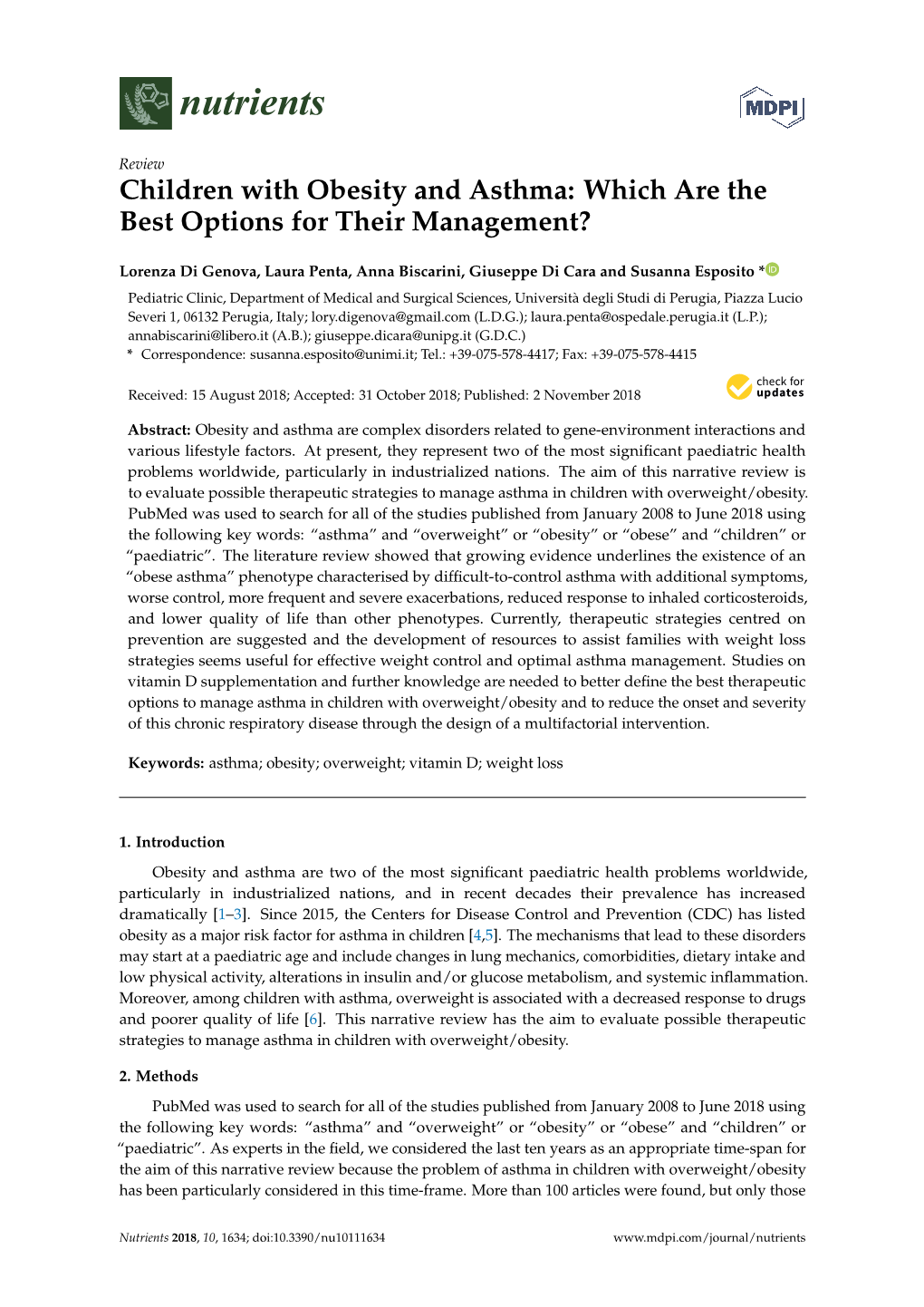 Children with Obesity and Asthma: Which Are the Best Options for Their Management?