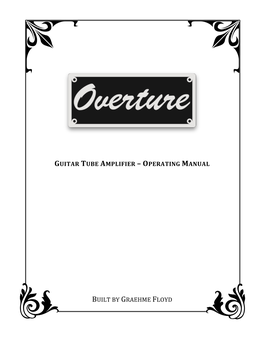 Guitar Tube Amplifier – Operating Manual Built By