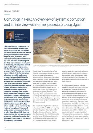 Corruption in Peru: an Overview of Systemic Corruption and an Interview with Former Prosecutor José Ugaz