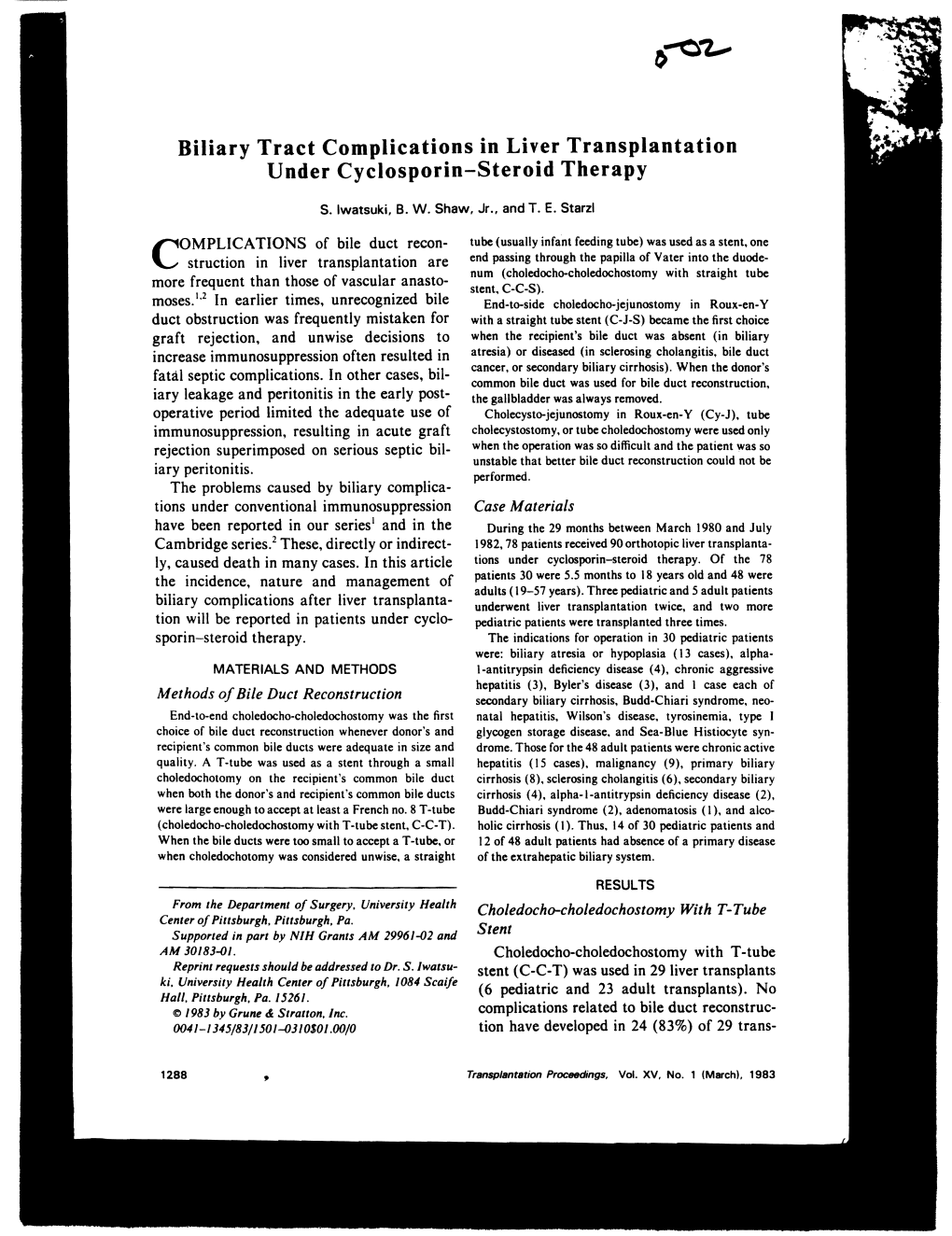 COMPLICATIONS of Bile Duct Recon