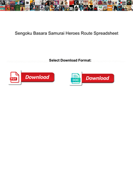 Sengoku Basara Samurai Heroes Route Spreadsheet