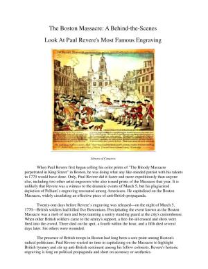The Boston Massacre: a Behind-The-Scenes Look at Paul Revere's Most Famous Engraving