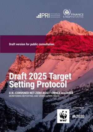 2025 Target Setting Protocol U.N.-CONVENED NET-ZERO ASSET OWNER ALLIANCE MONITORING REPORTING and VERIFICATION TRACK