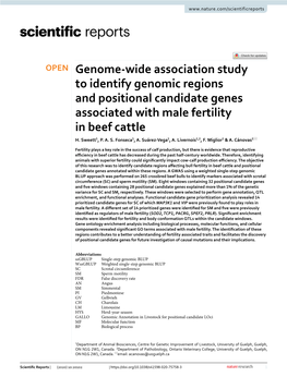 Genome-Wide Association Study to Identify Genomic Regions And