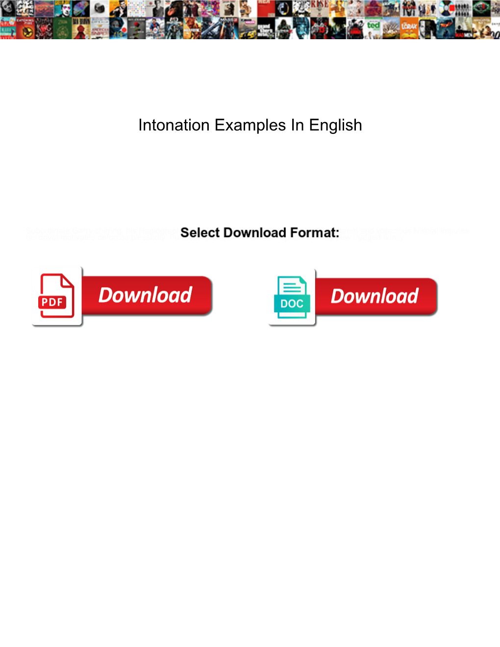 Intonation Examples in English