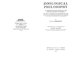 Zoological Philosophy
