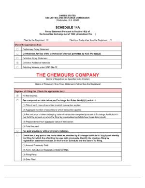 THE CHEMOURS COMPANY (Name of Registrant As Specified in Its Charter)