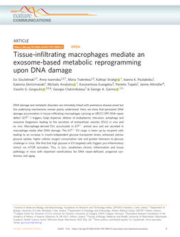 Tissue-Infiltrating Macrophages Mediate an Exosome-Based