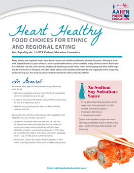 Food Choices for Ethnic and Regional Eating