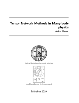 Tensor Network Methods in Many-Body Physics Andras Molnar