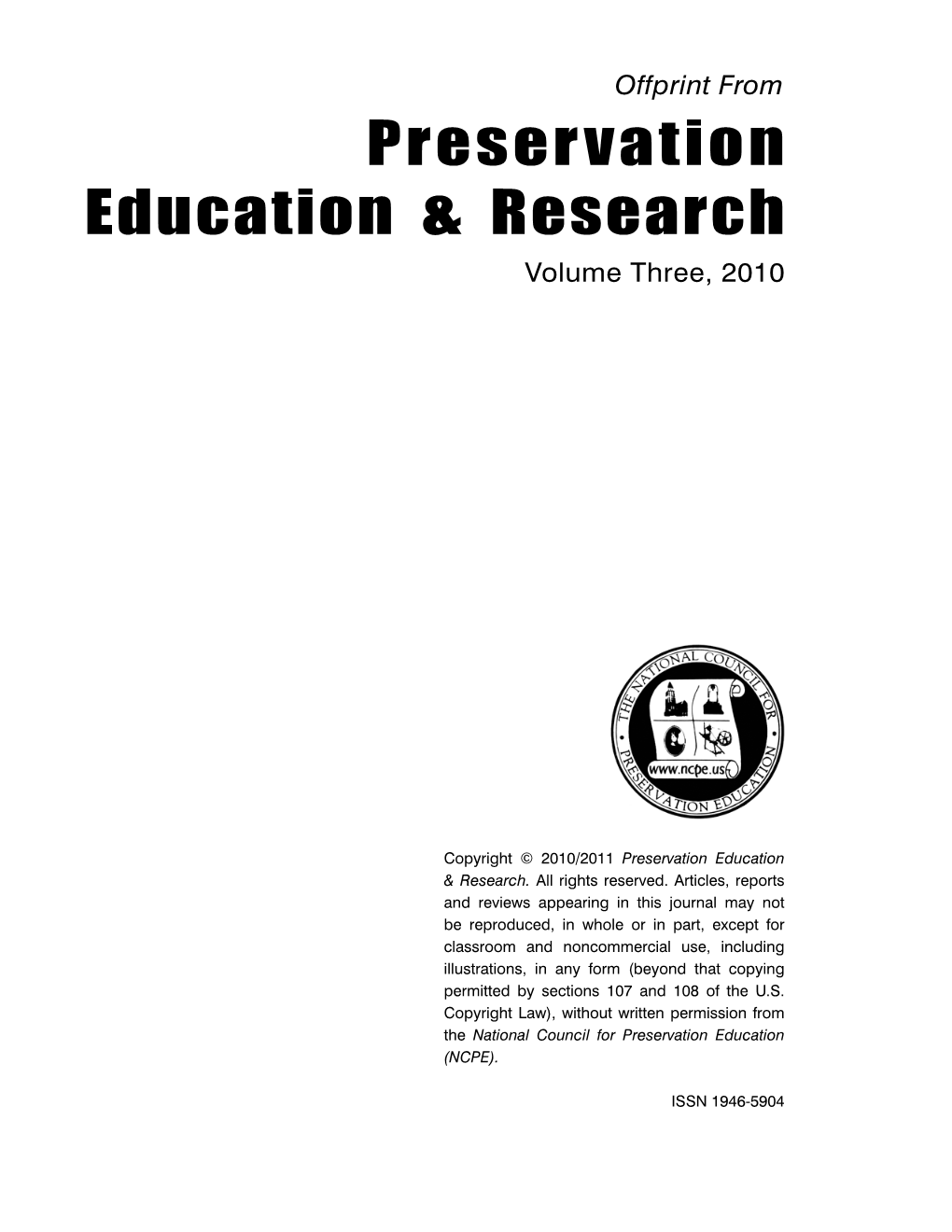 Preservation Education & Research