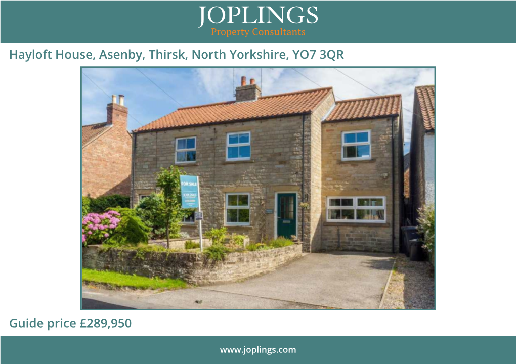 Hayloft House, Asenby, Thirsk, North Yorkshire, YO7 3QR Guide Price