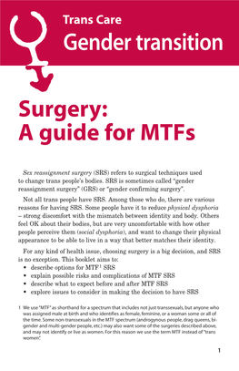 Surgery: a Guide for Mtfs