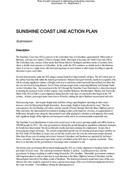 Sunshine Coast Line Action Plan