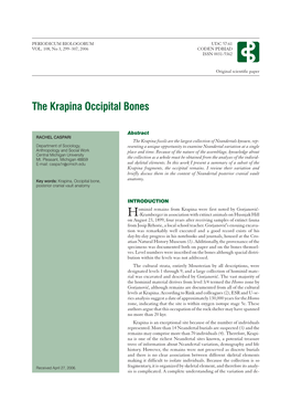 The Krapina Occipital Bones