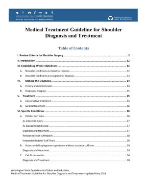 Medical Treatment Guideline for Shoulder Diagnosis and Treatment