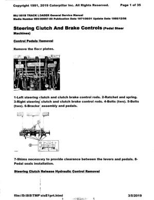 Steering Clutch and Brake Controls (Pedal Steer Machines)