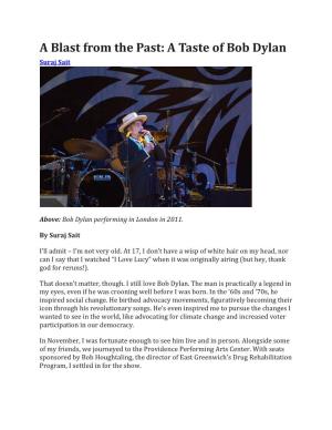 A Blast from the Past: a Taste of Bob Dylan Suraj Sait