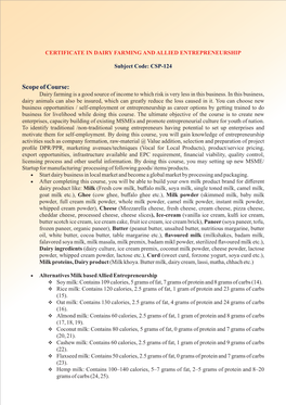 Scope of Course: Dairy Farming Is a Good Source of Income to Which Risk Is Very Less in This Business