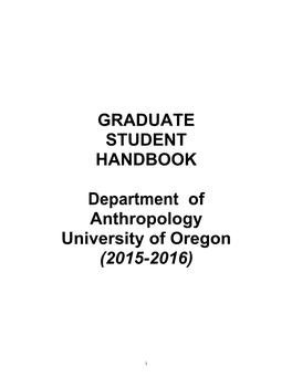 Graduate Handbook 2015-2016