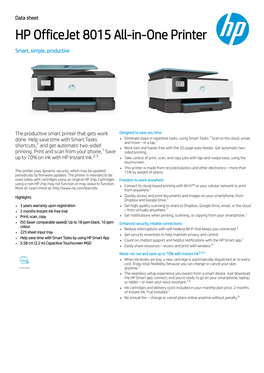 HP Officejet 8015 All-In-One Printer