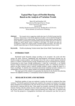 Typical Plan Types of Flexible Housing Based on the Analysis of Variation Trends