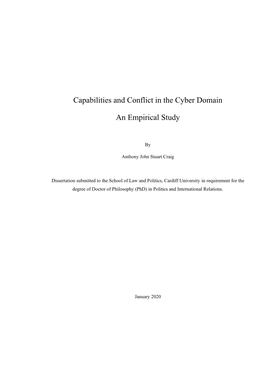 Capabilities and Conflict in the Cyber Domain an Empirical Study