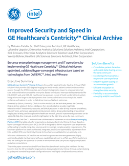 Improved Security and Speed in the GE Healthcare Centricity™ Clinical Archive Figure 2 Shows the EIP’S Hardware and Software Components, with Table 1