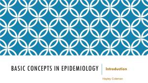 BASIC CONCEPTS in EPIDEMIOLOGY Introduction