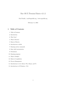 Mac OS X Terminal Basics V2.1.2
