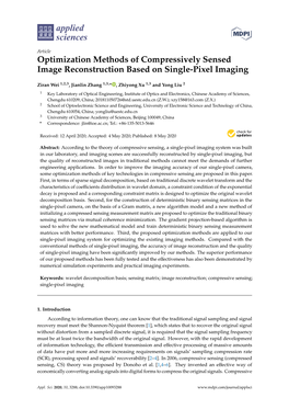 Optimization Methods of Compressively Sensed Image Reconstruction Based on Single-Pixel Imaging
