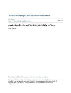 Application of the Law of War to the Global War on Terror