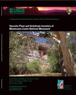 Vascular Plant and Vertebrate Inventory of Montezuma Castle National Monument Vascular Plant and Vertebrate Inventory of Montezuma Castle National Monument