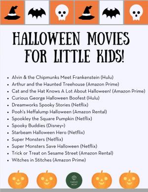 Halloween Movies Printable