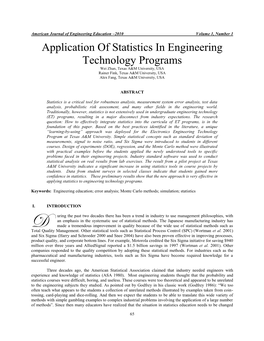 Application of Statistics in Engineering Technology Programs