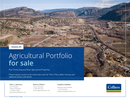 Agricultural Portfolio for Sale Four Prime Osoyoos/Oliver Agricultural Properties