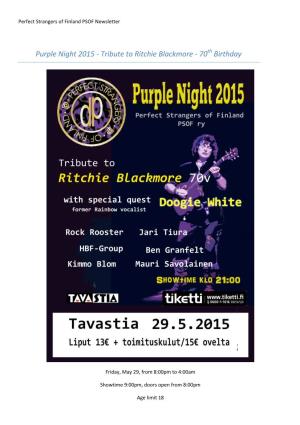 Purple Night 2015 - Tribute to Ritchie Blackmore - 70Th Birthday