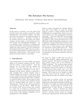 The Zettabyte File System