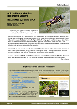 Soldierflies and Allies Recording Scheme Newsletter 8, Spring 2021