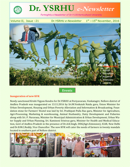 Dr. YSRHU E-Newsletter Fortnightly E-Newsletter of Dr.Y.S.R.Horticultural University