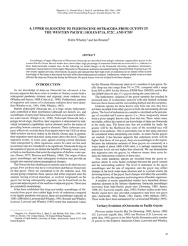 4. Upper Oligocene to Pleistocene Ostracoda from Guyots in the Western Pacific: Holes 871A, 872C, and 873B1