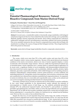 Natural Bioactive Compounds from Marine-Derived Fungi